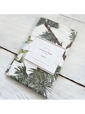 Pinecone Sham Pillow Cover - Green Pine Needle Botanical Print